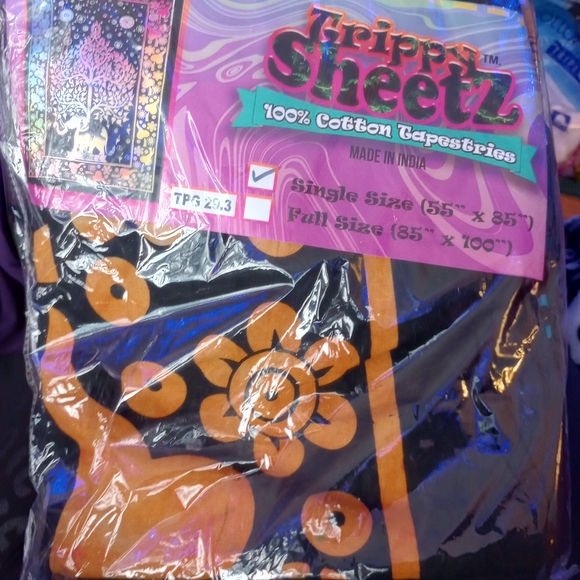 trippy sheetz Other - Orange and Black Cotton Tapestry